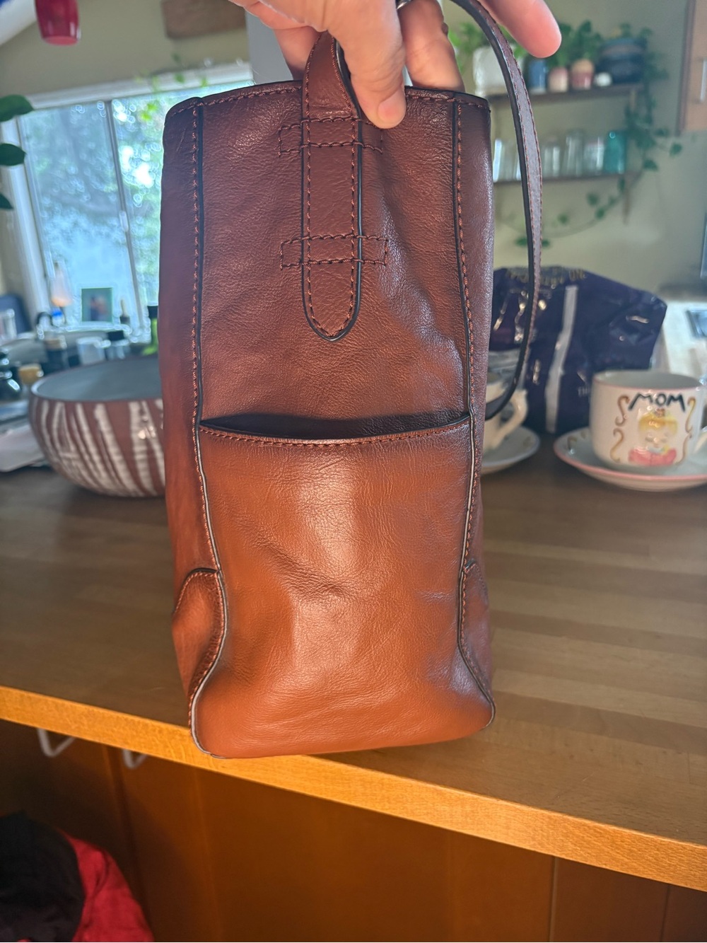 Frye Cognac Leather Hobo Bag NWOT | Slouchy Shoulder Bag Rustic Brown - Picture 4 of 7